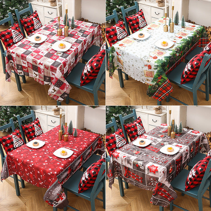 Christmas Decoration Decoration Decoration Creative Christmas Printed Tablecloth Table Flag Christmas Desktop Decoration Supplies