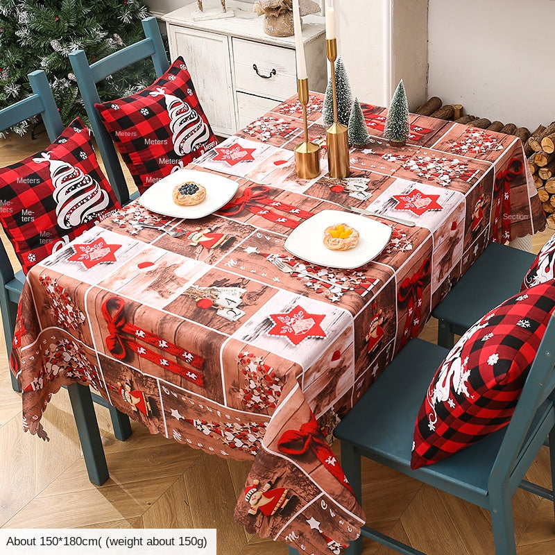 Christmas Decoration Decoration Decoration Creative Christmas Printed Tablecloth Table Flag Christmas Desktop Decoration Supplies