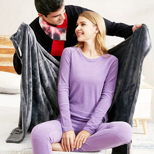 Coral Velvet Heated Blanket Shawl – USB Fast Heating, 3 Levels, 8 Heating Areas, Wearable Heating Mat for Home