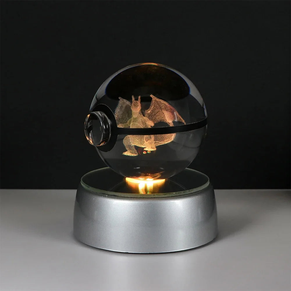 Pokeball de Cristal 3D con Luz LED Pokémon