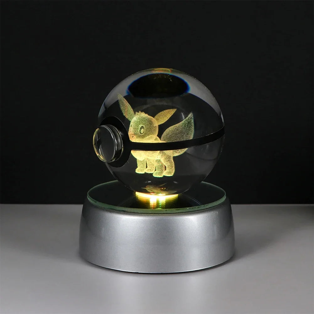 Pokeball de Cristal 3D con Luz LED Pokémon