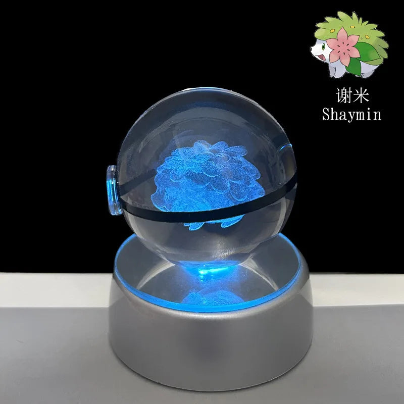 Pokeball de Cristal 3D con Luz LED Pokémon
