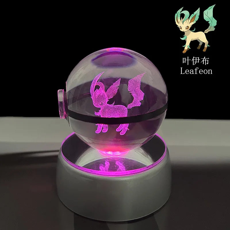 Pokeball de Cristal 3D con Luz LED Pokémon