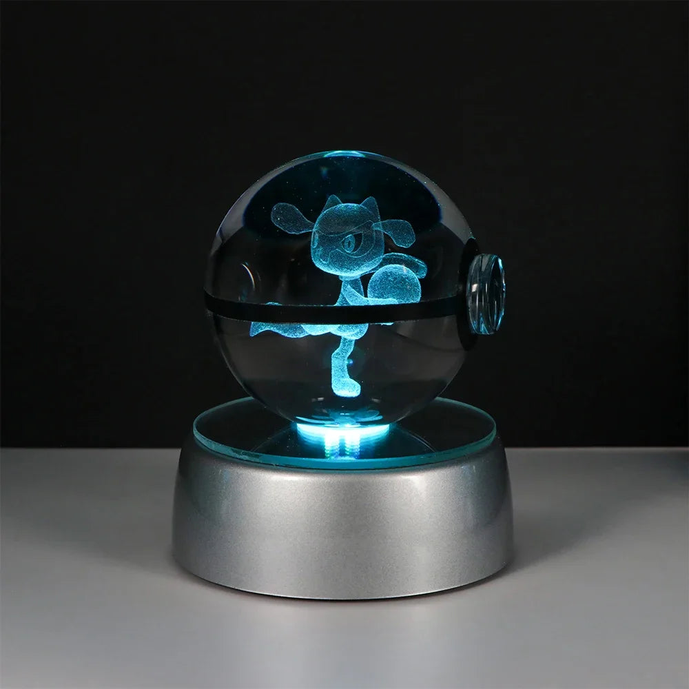Pokeball de Cristal 3D con Luz LED Pokémon