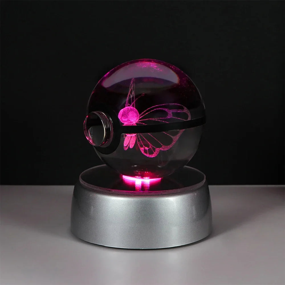 Pokeball de Cristal 3D con Luz LED Pokémon