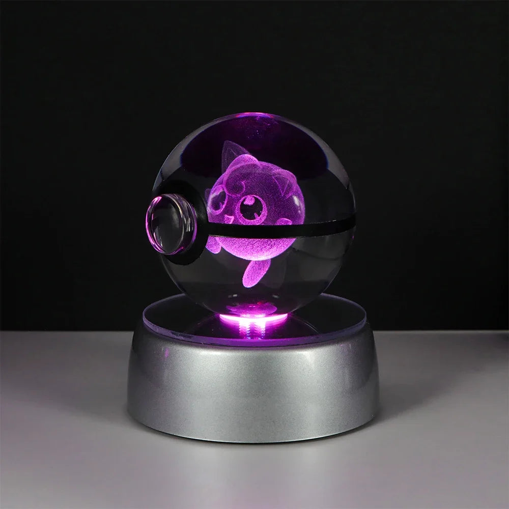 Pokeball de Cristal 3D con Luz LED Pokémon