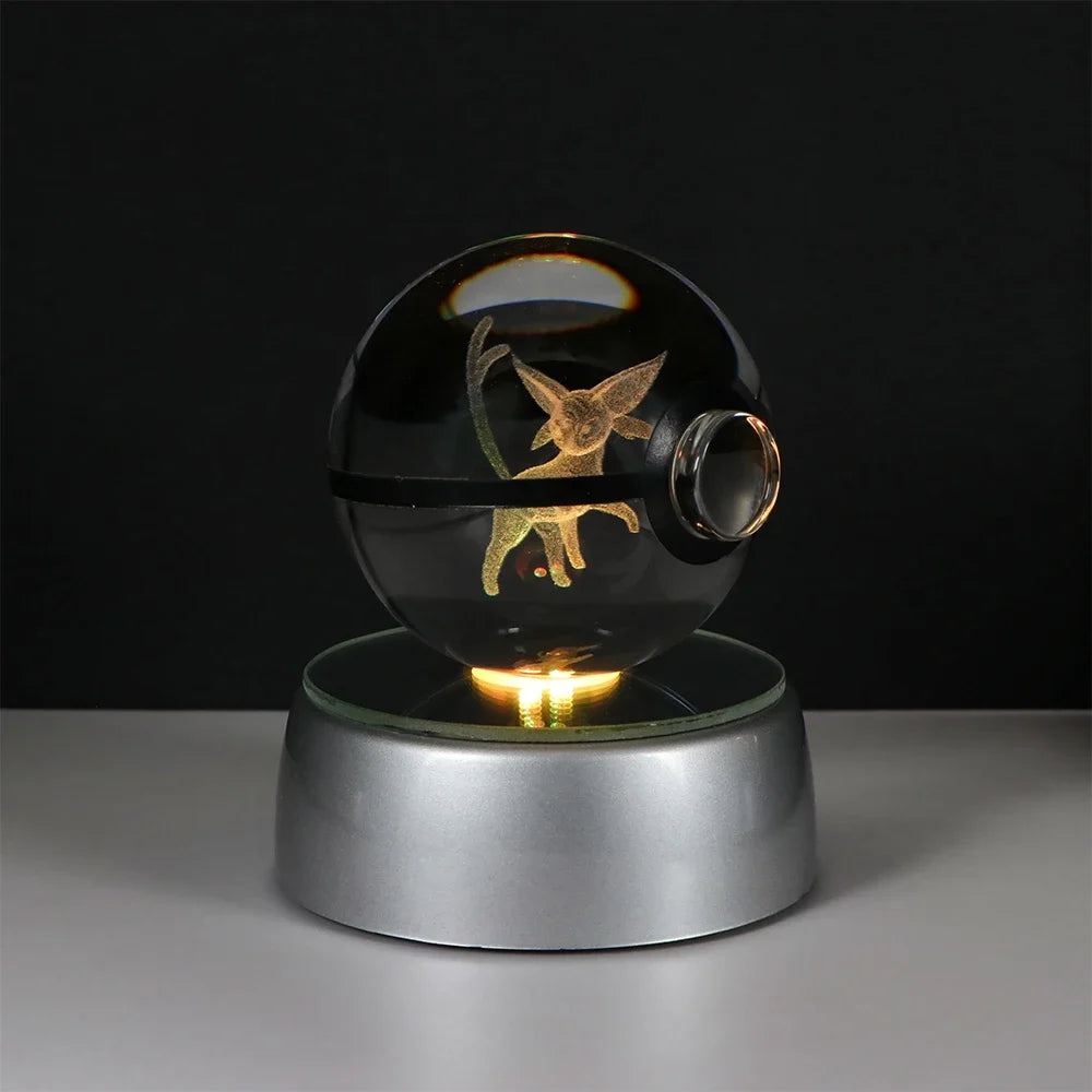 Pokeball de Cristal 3D con Luz LED Pokémon