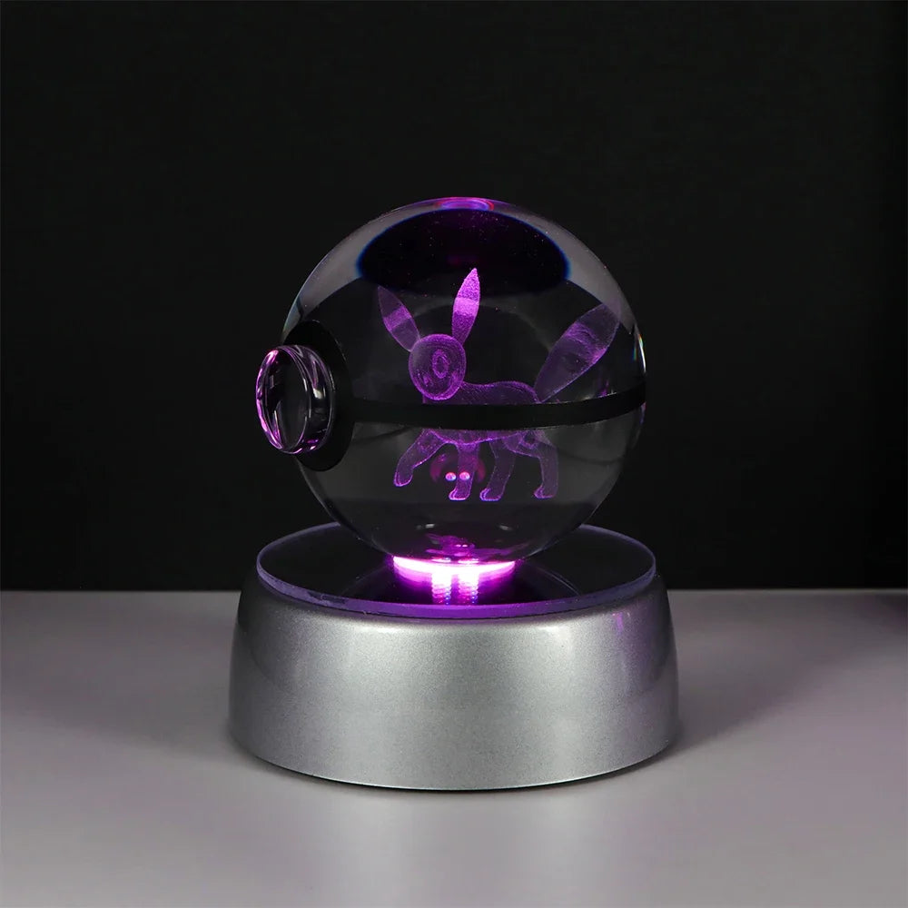 Pokeball de Cristal 3D con Luz LED Pokémon