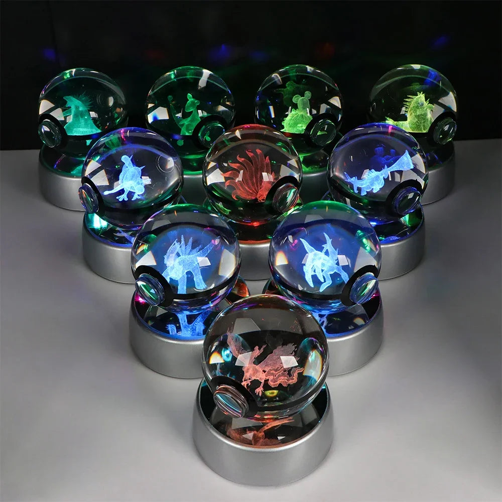 Pokeball de Cristal 3D con Luz LED Pokémon