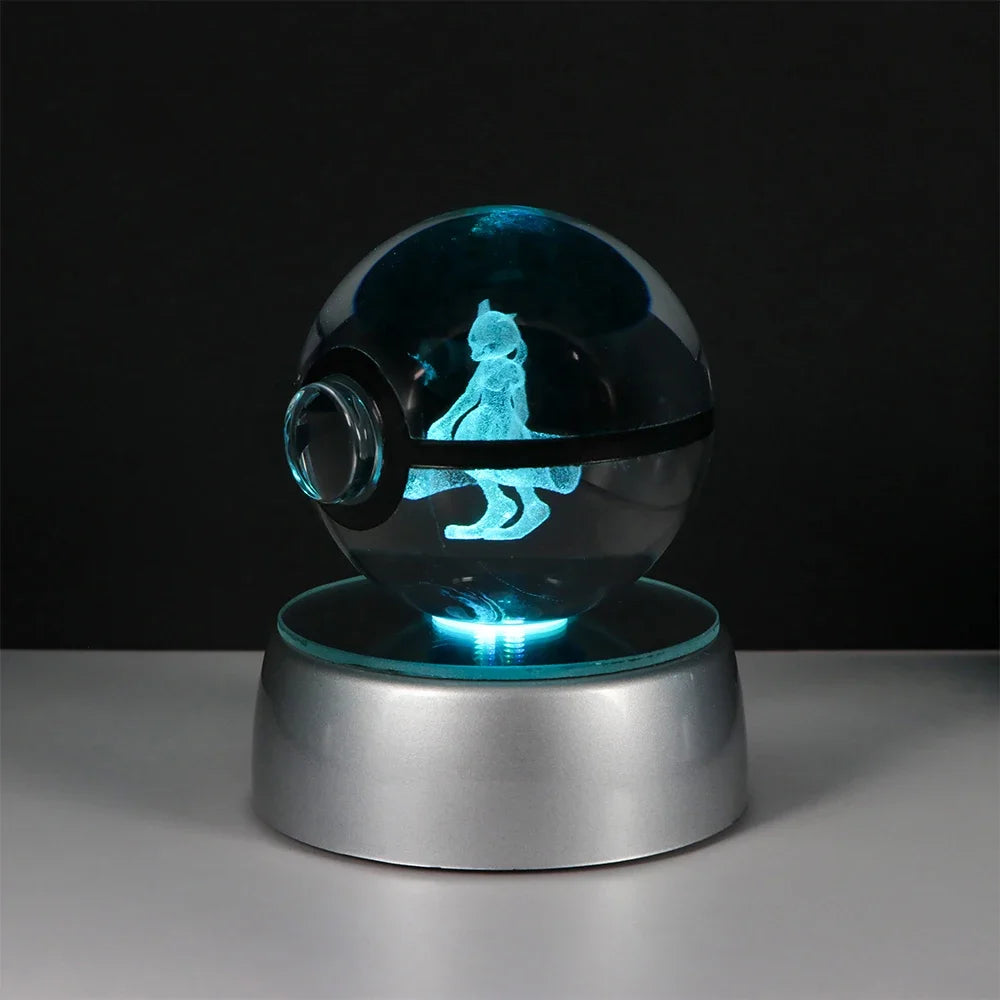 Pokeball de Cristal 3D con Luz LED Pokémon