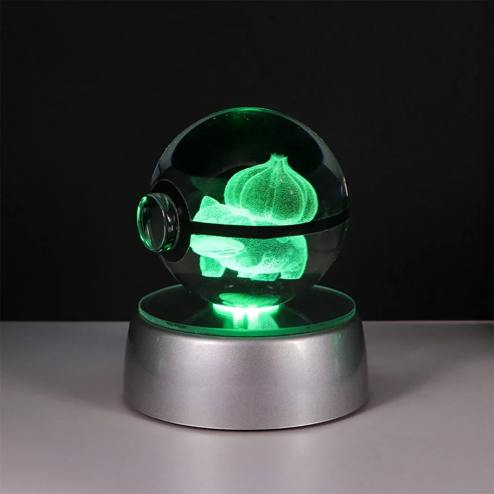 Pokeball de Cristal 3D con Luz LED Pokémon