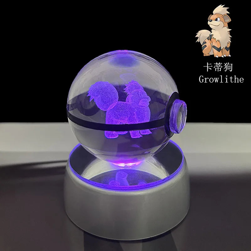 Pokeball de Cristal 3D con Luz LED Pokémon