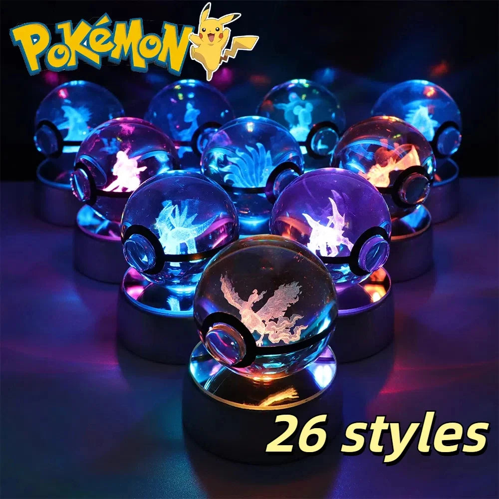 Pokeball de Cristal 3D con Luz LED Pokémon