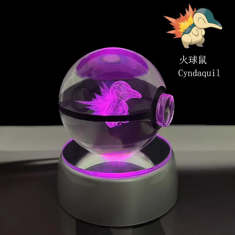 Pokeball de Cristal 3D con Luz LED Pokémon