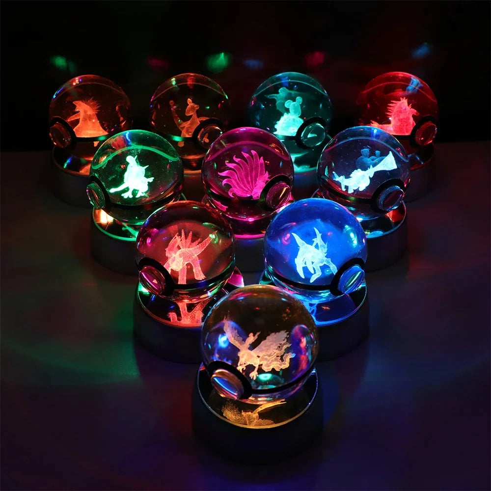 Pokeball de Cristal 3D con Luz LED Pokémon