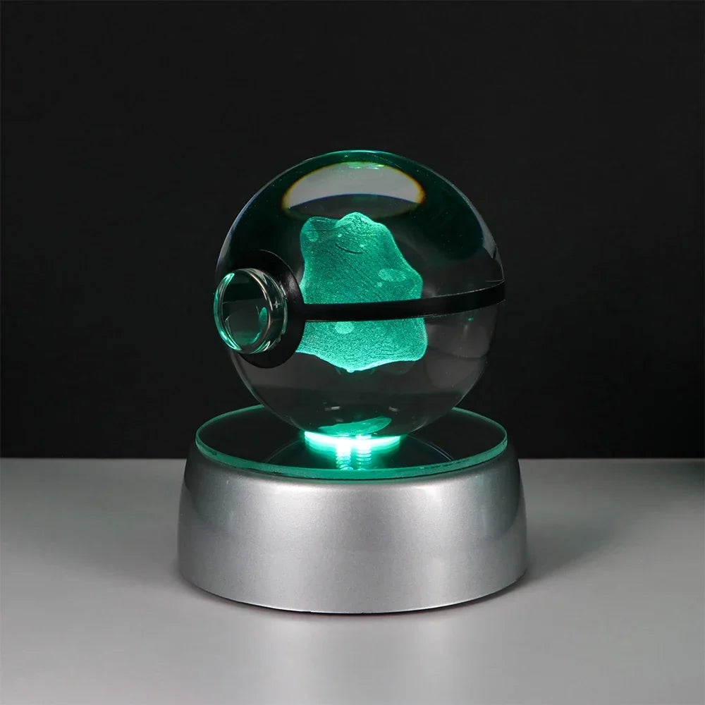 Pokeball de Cristal 3D con Luz LED Pokémon