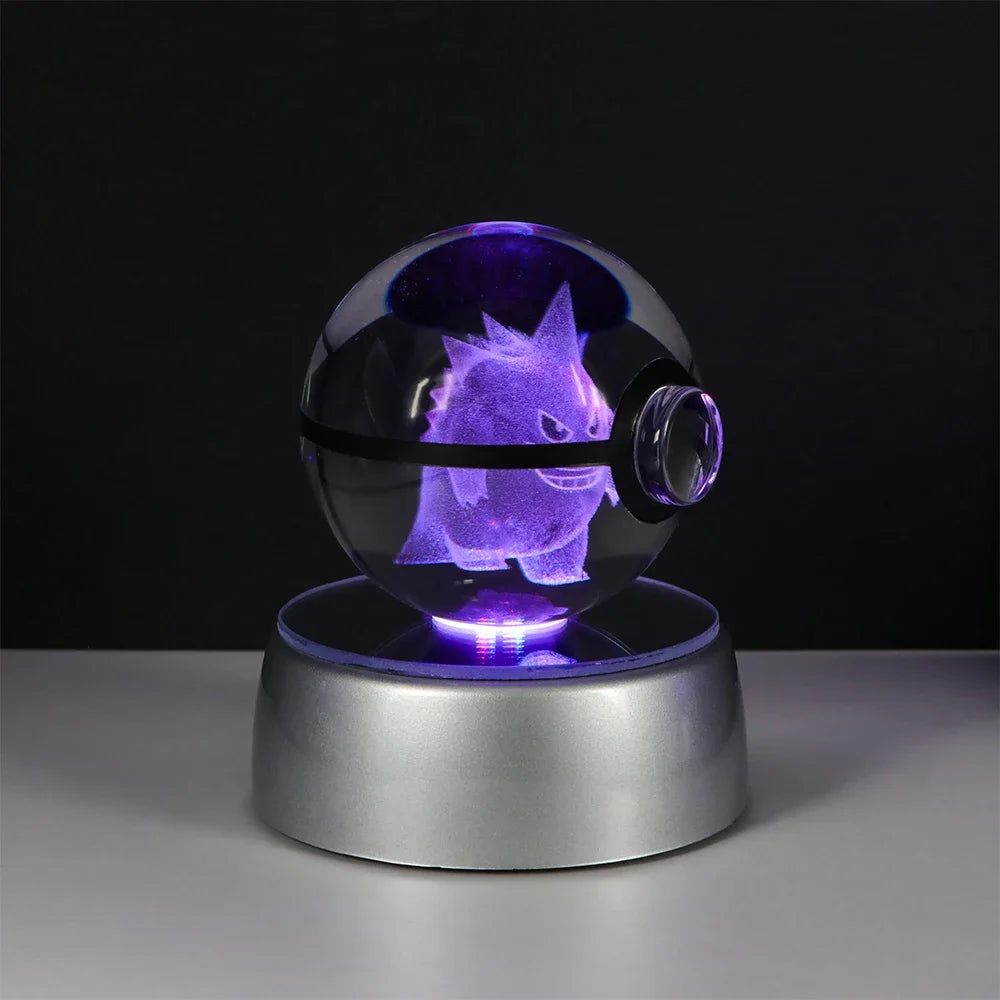 Pokeball de Cristal 3D con Luz LED Pokémon