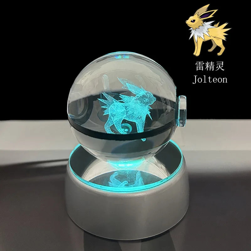 Pokeball de Cristal 3D con Luz LED Pokémon