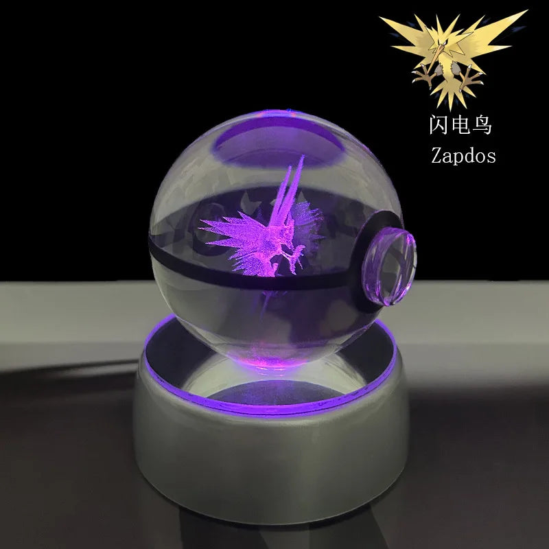 Pokeball de Cristal 3D con Luz LED Pokémon