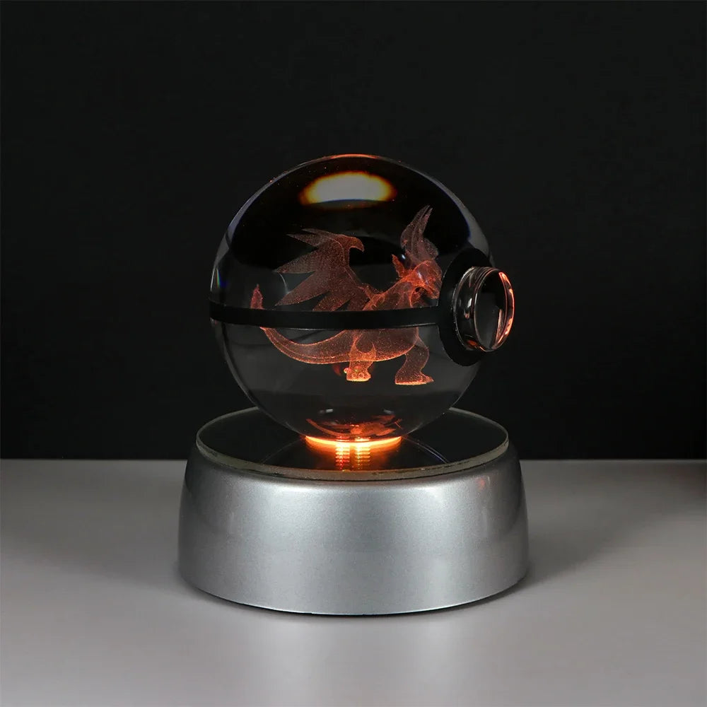 Pokeball de Cristal 3D con Luz LED Pokémon