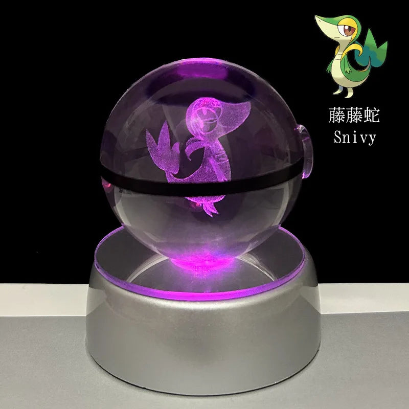 Pokeball de Cristal 3D con Luz LED Pokémon