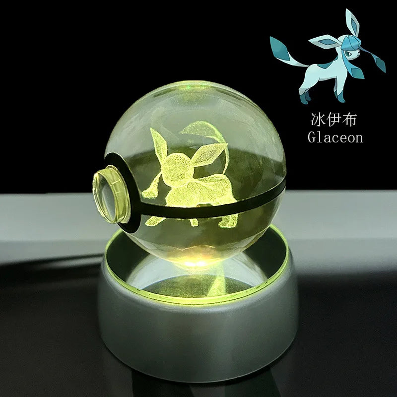 Pokeball de Cristal 3D con Luz LED Pokémon