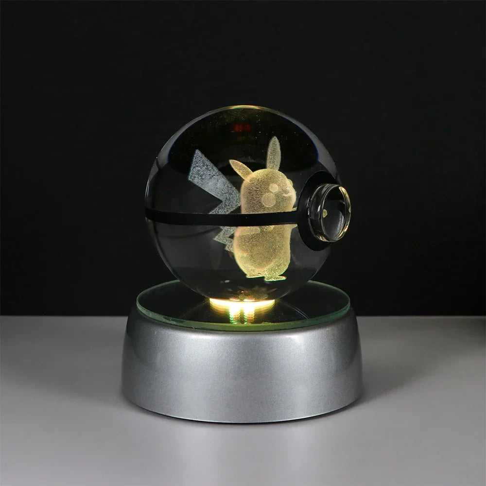 Pokeball de Cristal 3D con Luz LED Pokémon