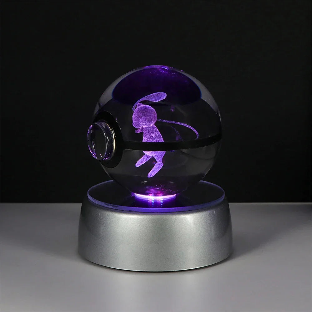 Pokeball de Cristal 3D con Luz LED Pokémon