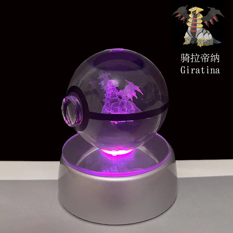 Pokeball de Cristal 3D con Luz LED Pokémon